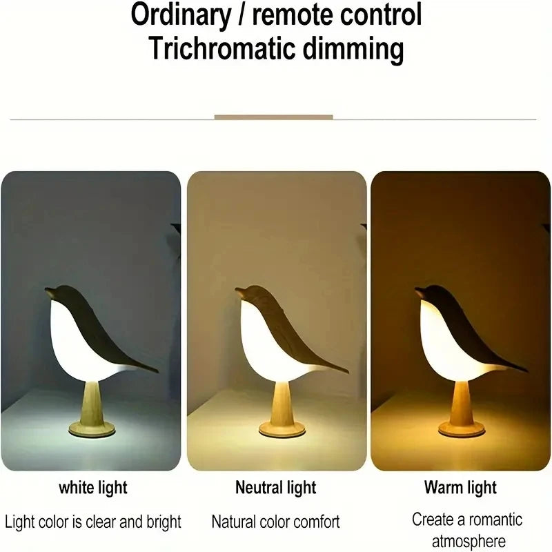 Wooden Magpie Bird LED Aromatherapy Night Light